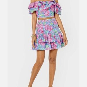 Lilly Pulitzer Pink and Blue Ruffled Two Piece Dress BNWT